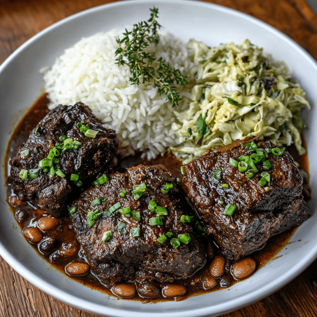 braised oxtail Slow-braised until fall-off-the-bone tender in rich, savory gravy. Worth every bite.